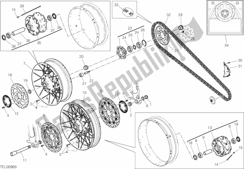 All parts for the Wheels of the Ducati Multistrada 1200 Enduro 2016